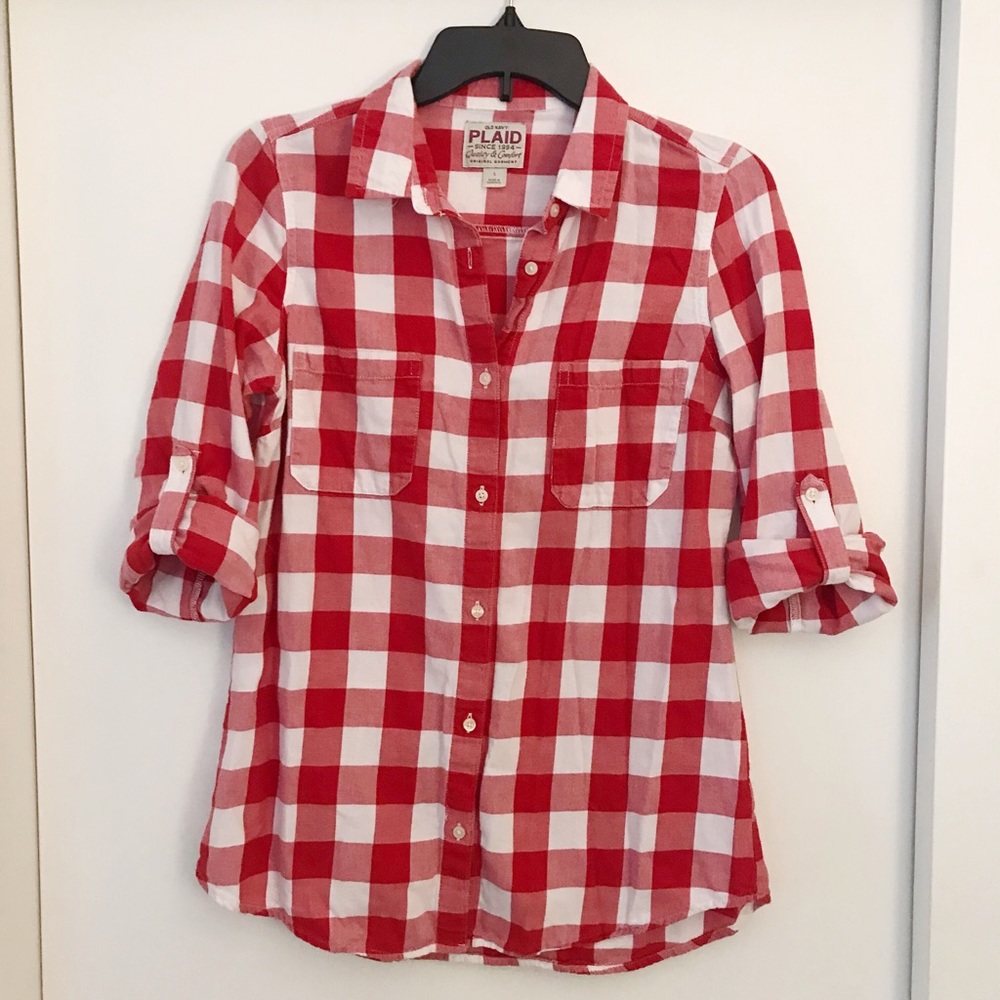 Checked button down shirt